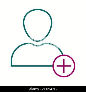 Unique Add Account Vector Line Icon Stock Vector