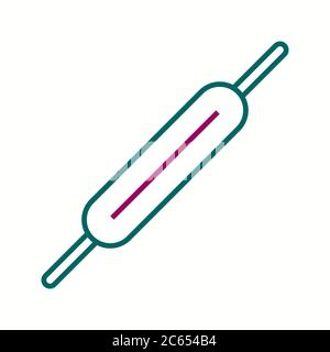 Unique Roller And Pin Vector Line Icon Stock Vector