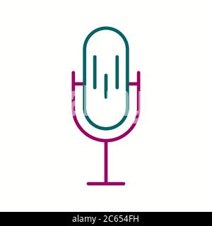 Unique Mic Vector Line Icon Stock Vector