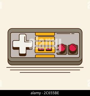 Vintage Game Joystick. Vector Gamepad Icon Stock Vector