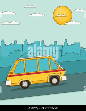 Vacation travelling concept. Flat design illustration Stock Vector