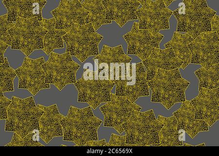 Golden Stars 3D Seamless Pattern Stock Vector