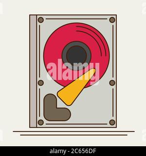 Hard drive disk. Flat icon Stock Vector