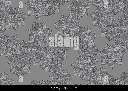 Silver Stars 3D Seamless Pattern Stock Vector