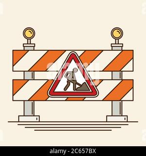 Under construction concept in flat design style, vector illustration Stock Vector