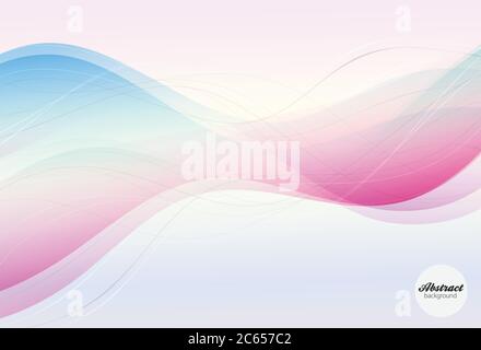 Abstract vector background, transparent waved lines for brochure, website, flyer design. Stock Vector