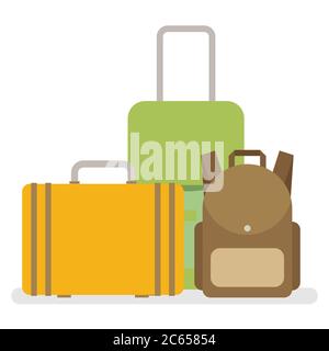 Baggage, luggage, suitcases. Flat style vector illustration. Stock Vector