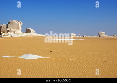 Beautiful abstract nature rock formations in Western White desert. Sahara. Egypt Stock Photo