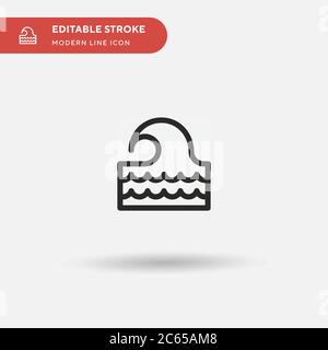 Wave Simple vector icon. Illustration symbol design template for web mobile UI element. Perfect color modern pictogram on editable stroke. Wave icons for your business project Stock Vector