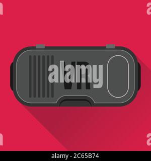 Virtual reality headset. VR technology glasses flat icon. Stock Vector