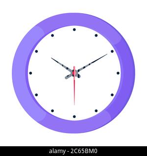 Analog clock face flat style design vector illustration icon sign. Stock Vector