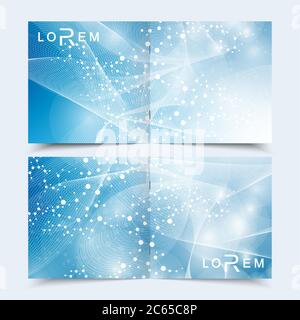 Scientific templates square brochure, magazine, leaflet , flyer, cover, booklet, annual report. Scientific concept for medical, technology, chemistry Stock Vector