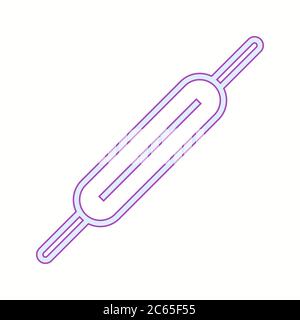 Unique Roller And Pin Vector Line Icon Stock Vector