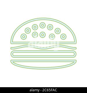 Unique Burger Vector Line Icon Stock Vector