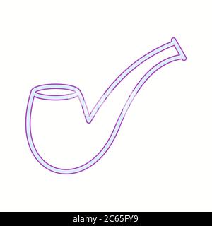 Unique Smoking Pipe Vector Line Icon Stock Vector