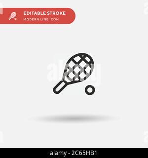 Tennis Racket Simple vector icon. Illustration symbol design template for web mobile UI element. Perfect color modern pictogram on editable stroke. Tennis Racket icons for your business project Stock Vector