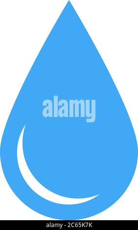 Blue water drop symbol. Simple flat vector icon isolated on white background. Stock Vector