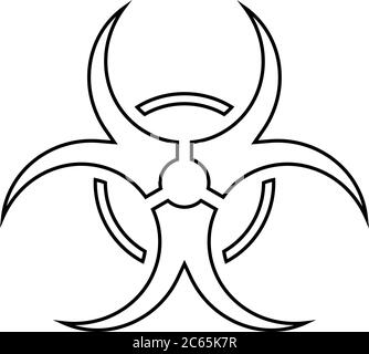 Restricted biohazard icon. Outline restricted biohazard vector icon ...