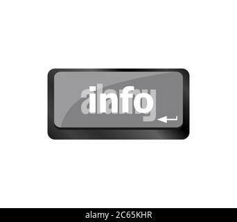 Info text on a button keyboard, business concept Stock Photo