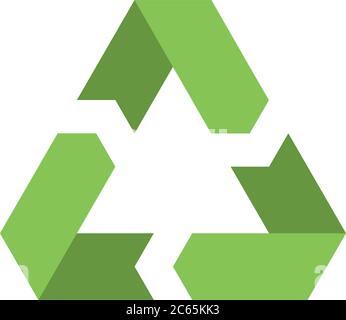 Recycling symbol. Environmental or ecological symbol. Simple flat vector icon. Green sign. Stock Vector