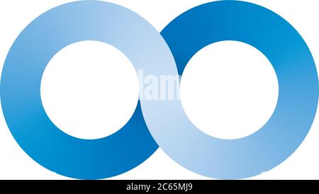 Infinity symbol icon. Representing the concept of infinite, limitless and endless things. Simple blue vector design element on white background. Stock Vector