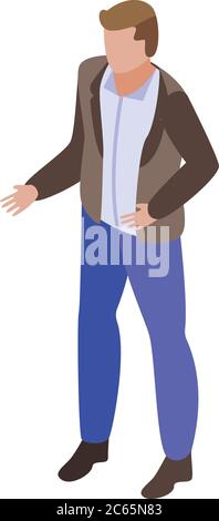 Man ask library book icon, isometric style Stock Vector