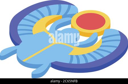 Scarab insect icon, isometric style Stock Vector