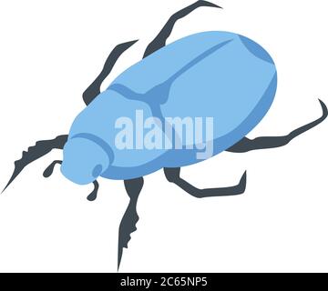 Blue scarab icon, isometric style Stock Vector