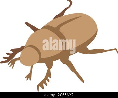 Brown scarab icon, isometric style Stock Vector