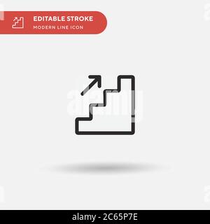 Stair Simple vector icon. Illustration symbol design template for web mobile UI element. Perfect color modern pictogram on editable stroke. Stair icon Stock Vector