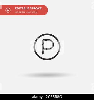 Car Park Simple vector icon. Illustration symbol design template for web mobile UI element. Perfect color modern pictogram on editable stroke. Car Par Stock Vector