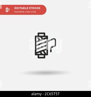 Thread Spool Simple vector icon. Illustration symbol design template for web mobile UI element. Perfect color modern pictogram on editable stroke. Thr Stock Vector
