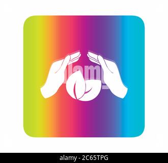 Eco icon green leaf vector illustration isolated Stock Vector