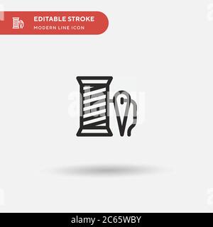 Sewing Simple vector icon. Illustration symbol design template for web mobile UI element. Perfect color modern pictogram on editable stroke. Sewing ic Stock Vector