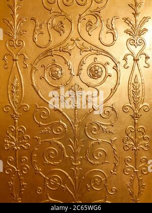 Retro ornament texture flowers of gold. Stock Photo