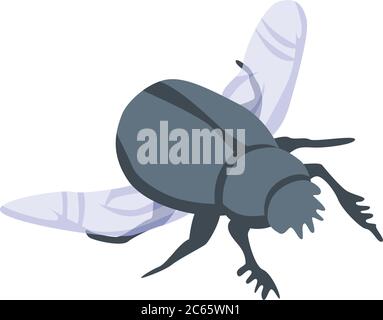Flying scarab icon, isometric style Stock Vector