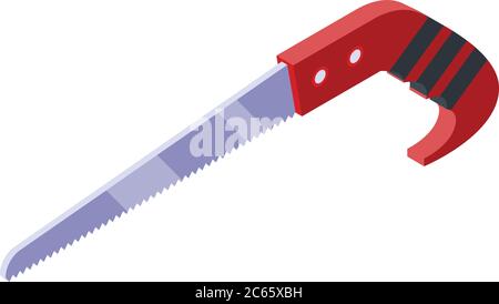 Hand saw icon, isometric style Stock Vector