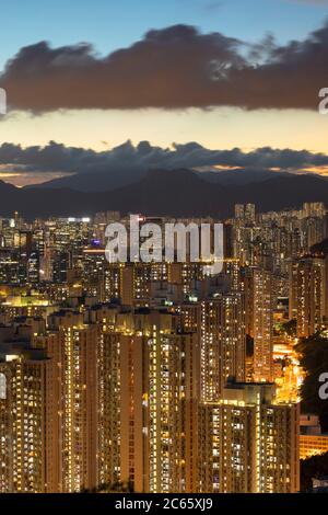 Apartments of Kowloon at sunset, Hong Kong Stock Photo - Alamy