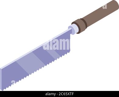 Old saw icon, isometric style Stock Vector