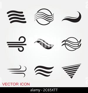 Air icon, symbol of wind energy. Vector sign Stock Vector