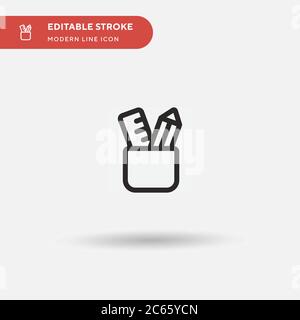 Stationery Simple vector icon. Illustration symbol design template for web mobile UI element. Perfect color modern pictogram on editable stroke. Stati Stock Vector