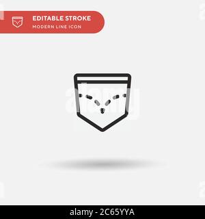Back Pocket Simple vector icon. Illustration symbol design template for web mobile UI element. Perfect color modern pictogram on editable stroke. Back Stock Vector