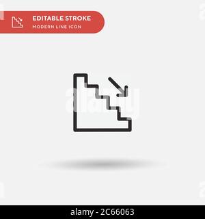 Stairs Simple vector icon. Illustration symbol design template for web mobile UI element. Perfect color modern pictogram on editable stroke. Stairs ic Stock Vector