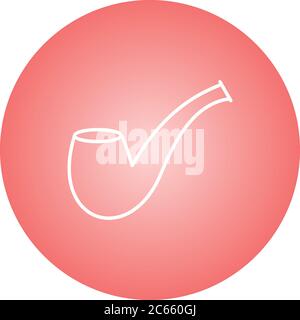 Unique Smoking Pipe Vector Line Icon Stock Vector