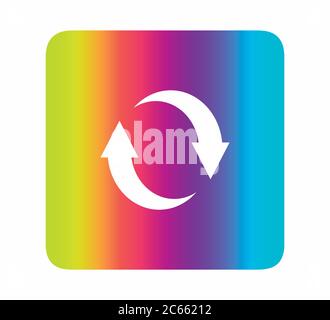 vector recycle symbol flat neon vector illustration on isolated background Stock Vector