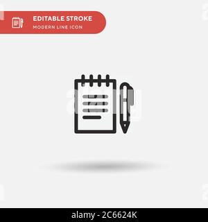 Notes Simple vector icon. Illustration symbol design template for web mobile UI element. Perfect color modern pictogram on editable stroke. Notes icon Stock Vector