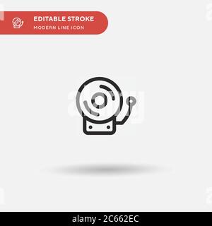 School Bell Simple vector icon. Illustration symbol design template for web mobile UI element. Perfect color modern pictogram on editable stroke. Scho Stock Vector
