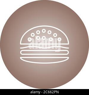 Unique Burger Vector Line Icon Stock Vector