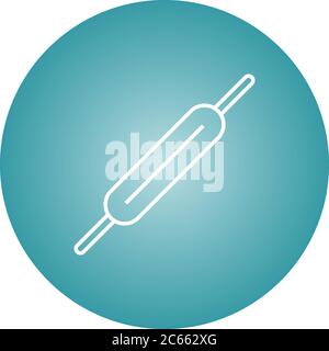 Unique Roller And Pin Vector Line Icon Stock Vector
