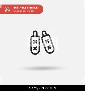 Corn Dog Simple vector icon. Illustration symbol design template for web mobile UI element. Perfect color modern pictogram on editable stroke. Corn Dog icons for your business project Stock Vector